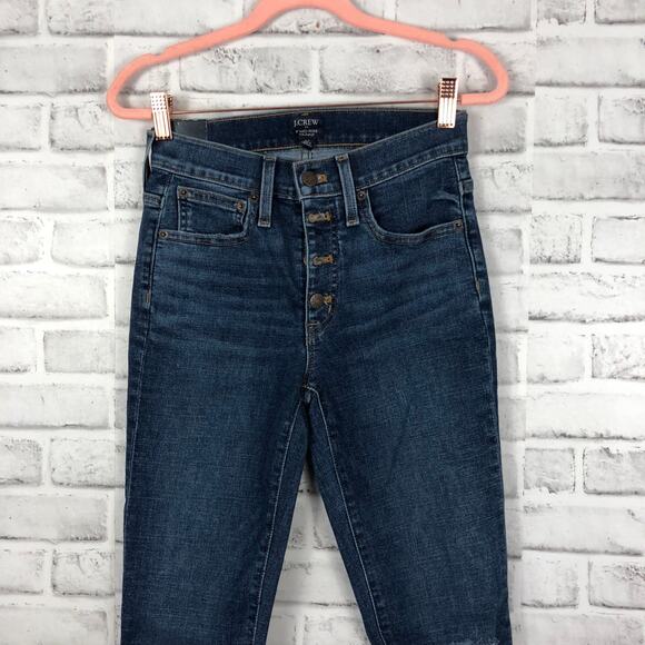 J Crew Factory 9" Mid Rise Skinny Jeans Button Fly Sz 24 NEW - Picture 3 of 10